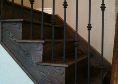 Refinished Staircase, Natural to Dark Walnut